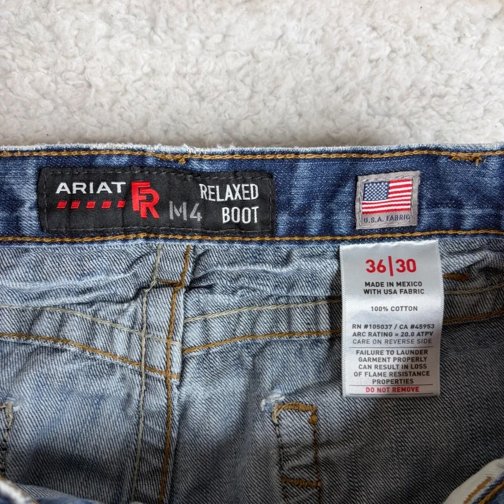 Ariat FR M4 Relaxed Boot Jeans Mens 36x30 (29) Blue Denim Flame Resistant Work